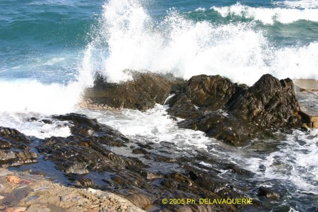Jeux d'eaux - Février 2005. La méditerranée à Collioure un jour de forte Tramontane (66).