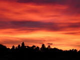 Ciel - Octobre 2004. Les nuages au lever du soleil sur Millas (66).