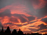 Ciel - Novembre 2004. Les nuages au coucher du soleil sur Millas (66).